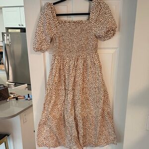 Chic Cream and Brown Maxi Dress
